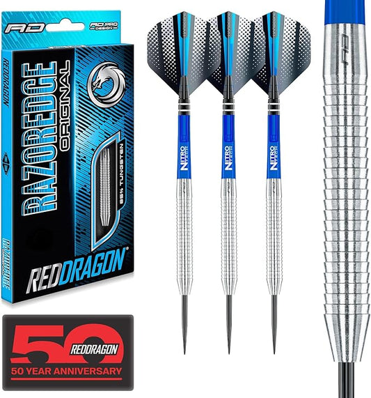 RED DRAGON Razor Edge Original 23g - Tungsten Professional Steel Darts with Flights and shafts