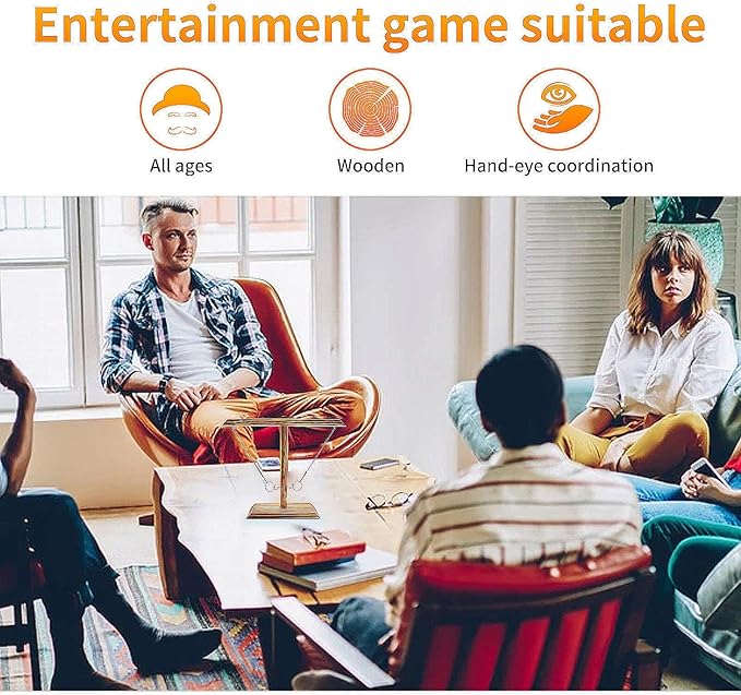 Hook and Ring Game Handmade Wooden Toss Game for Kids and Adults,Yard Games,Toss Game for Bars,Home,Party