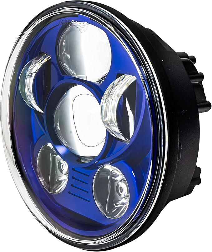 Eagle Lights 5.75 inch Blue LED Projection Headlight - Generation III for Harley Sportster, Indian Scout (Blue)