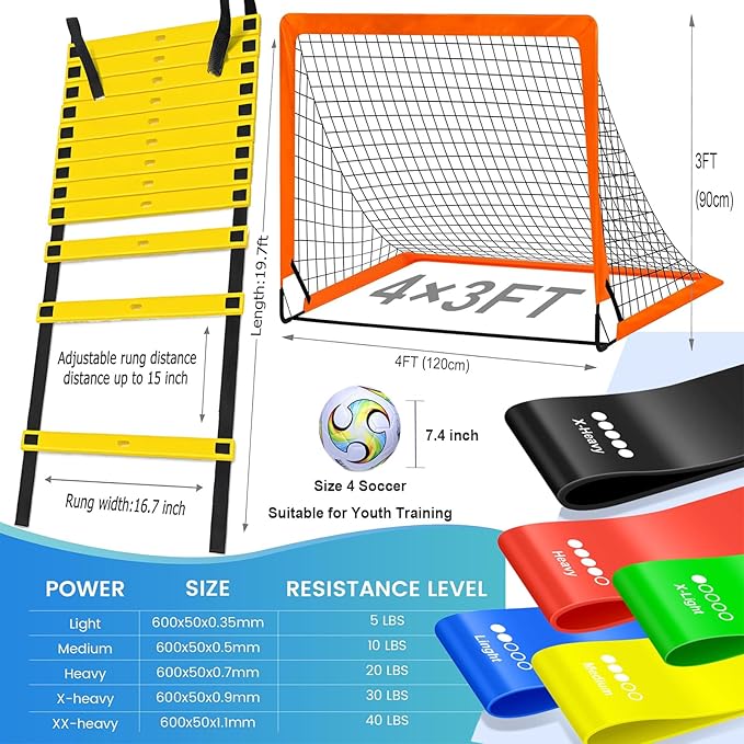Soccer Goals for Backyard, Portable Soccer Goal, Football Practice, Soccer Training Equipment for Young