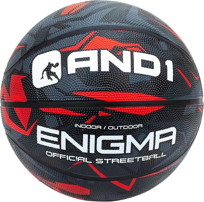 AND1 Enigma Basketball - Streetball for Indoor and Outdoor Use, Deep Channel Construction and Durability