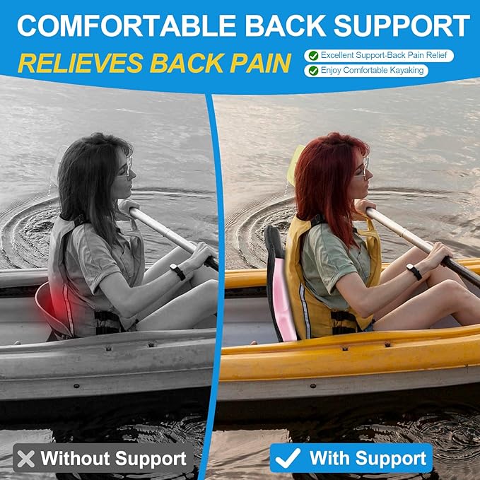 Thickened Kayak Seat with Back Support, Sit On Top Cushioned Canoe Backrest Molded Foam Seat for SUP Paddle Board Fishing Boat Long Trip