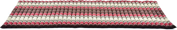 Leewadee - Kapok Roll Mat – Handcrafted Folding Sleep & Relaxation Mattress from Thailand, Ideal as Guest Bed, Camping Mat, Yoga Mat or Traditional Futon, 75 x 39 inches, Brown Red