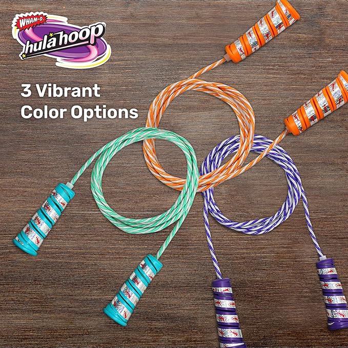 Wham-O Hula Hoop Jump Rope, 7 Feet Skipping Rope with Spiral Handles, for Indoor Outdoor Fitness Exercise Weight Loss