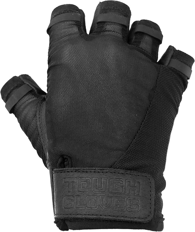 Superset Leather Workout Gloves for Weight-Lifting (Padded) Perfect for Gym Training (Breathable) Black /Size : 8 Mens S Womens L