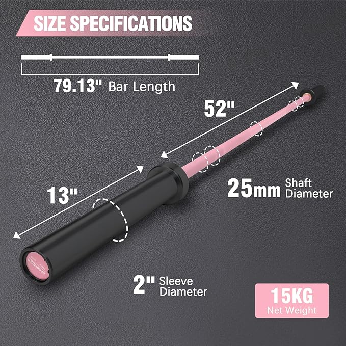 PROOFGOLD 6.6ft/7ft Olympic Barbell Bar 35Lb(15kg)/45LB(20kg) Barbell,Bench Press Bar for Squats and Deadlifts,Olympic Weight Bar for Home Gym,Womens Mens barbell(2inch),500LB/700LB/1000LB