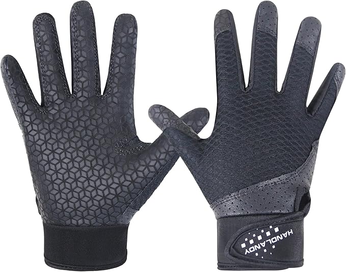 HLDD HANDLANDY Batting Gloves – Durable Grip, Breathable Baseball Softball Gloves for Adults Youth Kids – Gift for Players