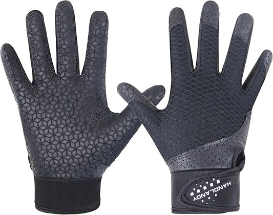 HLDD HANDLANDY Batting Gloves – Durable Grip, Breathable Baseball Softball Gloves for Adults Youth Kids – Gift for Players