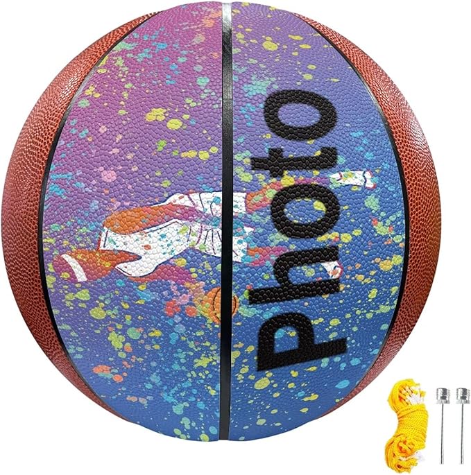 Personalized Basketball Leather Basketball Custom Basketball with Your Personalized Pictures Text Sports Equipment