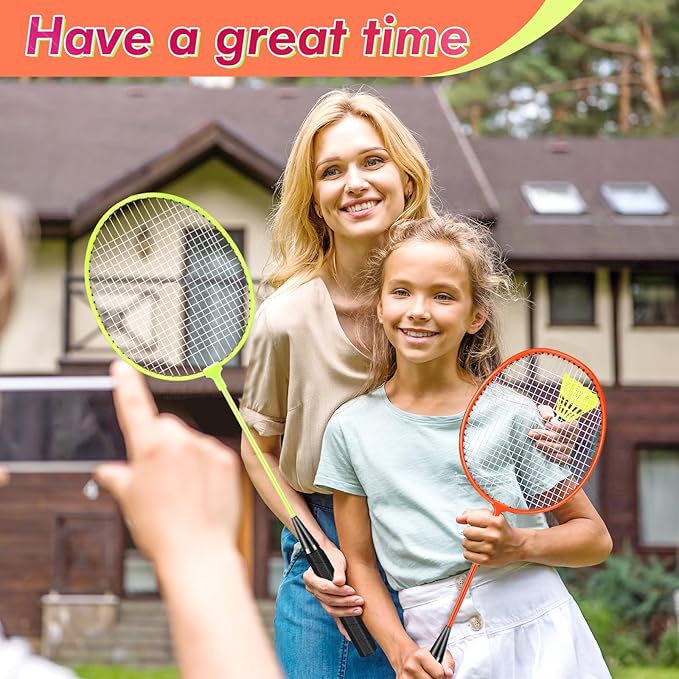 20 Pcs Badminton Rackets Set with 24 Shuttlecocks and 6 Carrying Bags, Sturdy Lightweight Badminton Rackets Racquet for Adults Beginners Indoor Outdoor Backyards