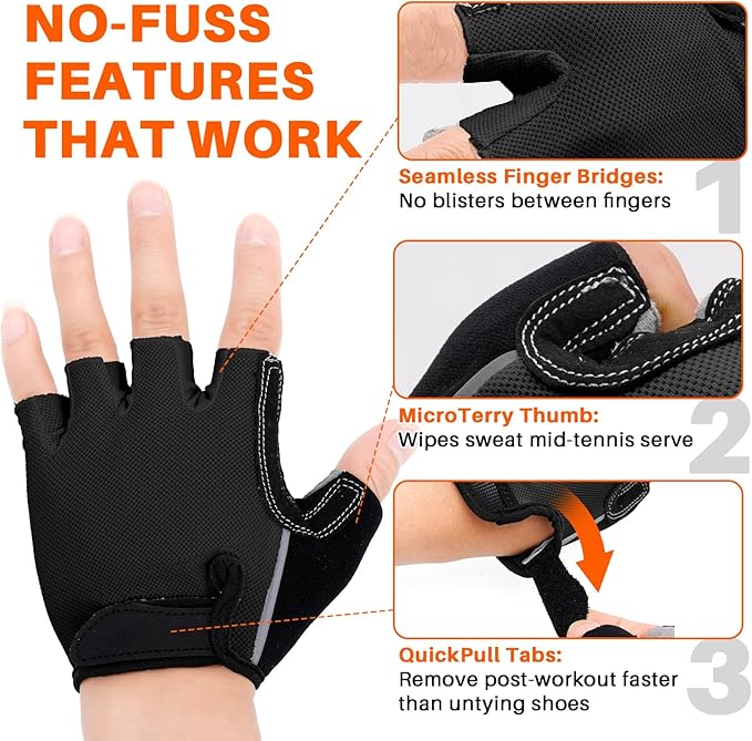 Double-Layer Deerskin Palm Gym Gloves: Anti-Slip Workout Gloves for Men & Women | Weight Lifting, Cycling, Rowing | Breathable 3D Padded Design