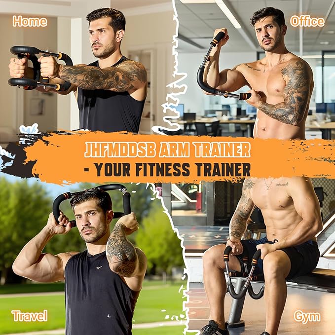 Twister Arm Trainer, Adjustable 6 Resistance Levels(30-120lb) Twister Arm Chest Exerciser with 4 Springs & Poster for Men & Women, Chest Workout Device Equipment for Chest Clip Muscle & Arm Strength