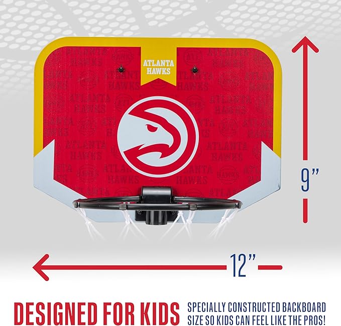Franklin Sports NBA Team Over The Door Basketball Hoop - Kids Indoor Mini Basketball Hoop with Basketball - NBA Fan Shop Mini Hoop for Bedroom & Office
