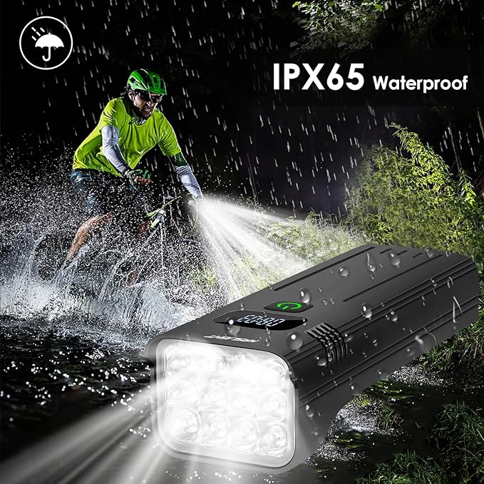 Bike Lights,Bike Light for Night Riding,10000Lumen LED Bike Headlight,Rechargeable Bike Headlight,Bright Bike Lights Front and Back with High Beam&Low Beam Light,Free Taillights