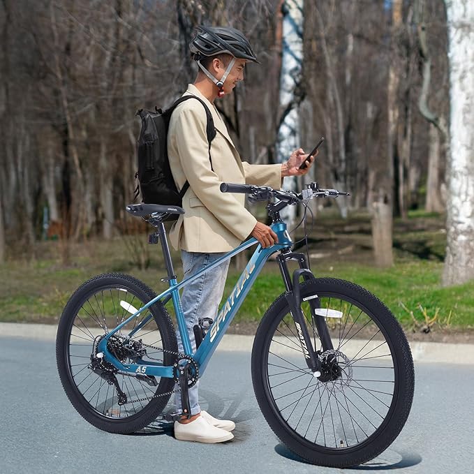 SPATIAL Mountain Bike, 24/26/27.5/29 inch Outdoor Cycling Bike,21/8 Speed Lightweight Aluminum Frame | Dual Disc Brakes,Adjustable Ergonomic Seat for Men Women Adult,MTB Bicycle