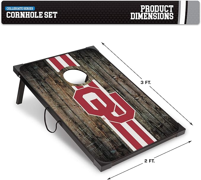 Wild Sports NCAA 2' x 3' MDF Deluxe Cornhole Set - with Corners and Aprons