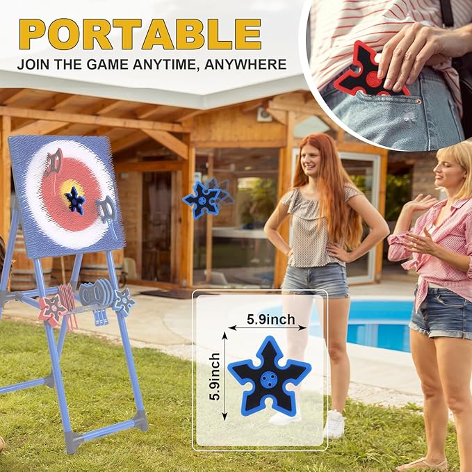 Throwing Axe for Axe Throwing Game for Backyard, Throwing Axe Set with Throwing Star for Outdoor Games, Durable and Fun for All Ages