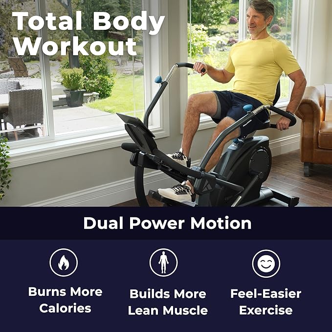 Teeter FreeStep Recumbent Cross Trainer Stepper, Zero-Impact Exercise Bike Alternative w/Patented Physical Therapy Stride, Up to 350lb, Free App w/Trainer Workouts