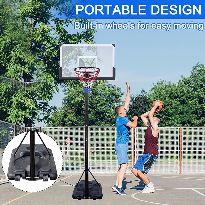 Basketball Hoop Outdoor Adjustable, Portable Basketball Hoop Goal System in Backyard/Driveway/Indoor