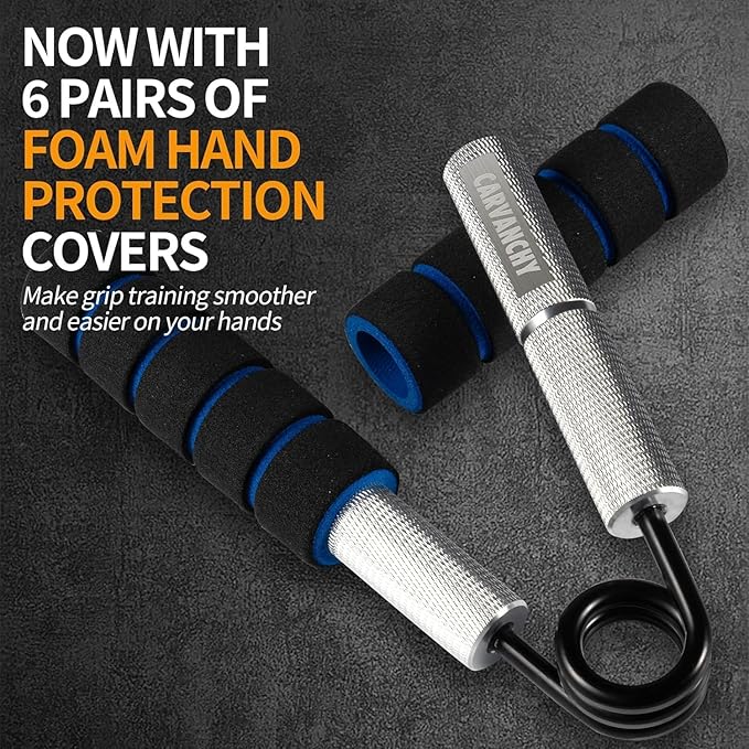 Grip Strengthener Set 6 Pack Metal Hand Grip 50-300LBS Heavy-Duty Grip Trainer Grip Strength Trainer Home Gym with 6 Rolls of Non-Slip Grip Tape