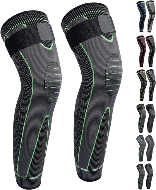 Full Leg Sleeves Long Compression Leg Sleeve Knee Sleeves Protect Leg, for Man Women Basketball, Arthritis Cycling Sport