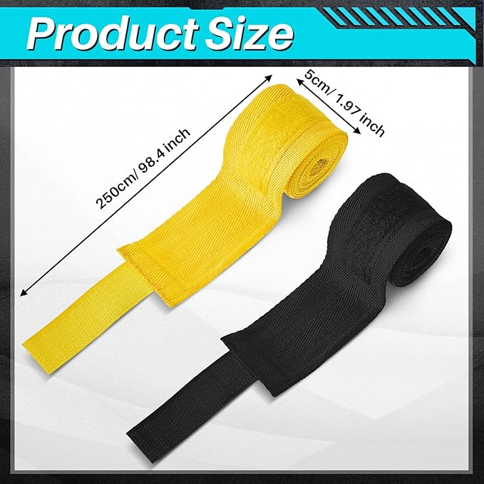 Junkin 12 Pairs 98.4 Inch Boxing Hand Wraps Sports Hand Wraps for MMA Boxing Stretch Mexican Style Hand Wraps for Men Women Martial Arts Boxing MMA Kickboxing Muay Thai