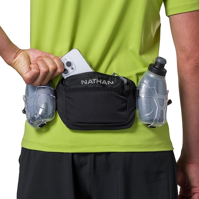 Nathan Running Belt Hydration with Flasks, Storage Pockets, Trail Mix Plus, Running Water Bottle Belt, Insulated, Walking, Hiking