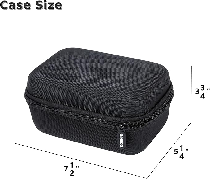 Ginsco Compact Hard Shell Case for Blood Pressure Monitor, Compatible with Omron Bronze/iHealth/Oklar, Portable Carrying Travel Case with Handle, Mesh Pocket for Cuff/Batteries/Charger (Black, M)