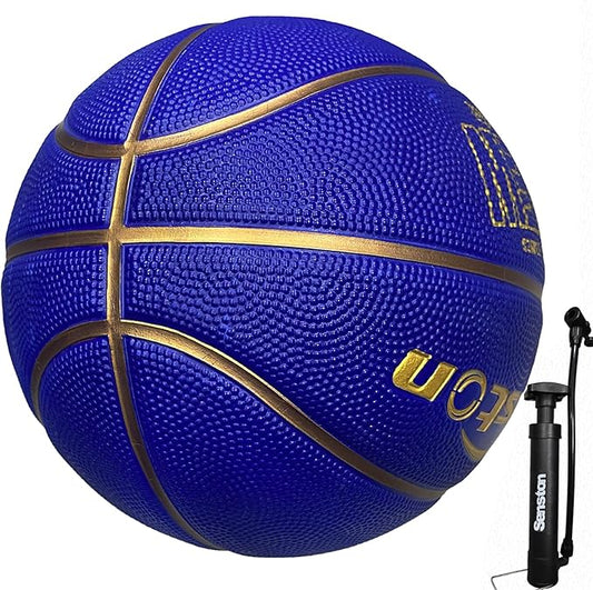 Senston 27.5‘’/29.5'' Basketball Outdoor Indoor Rubber Basketball Ball for Kids/Adult Official Size 5/7 Basket Ball with Pump