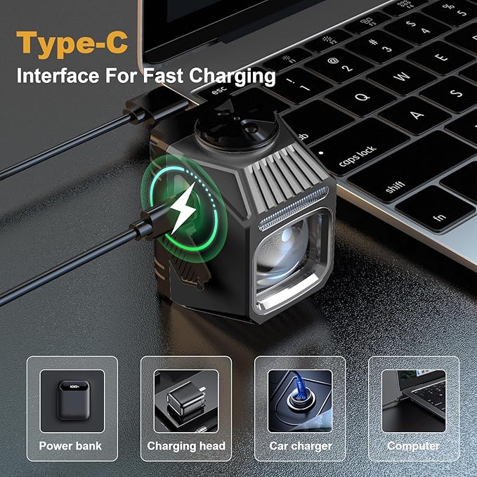 1200 LM Bike Lights for Night Riding, LED USB-C Rechargeable IPX65 Waterproof Bicycle Headlight for Mountain Road Cycling