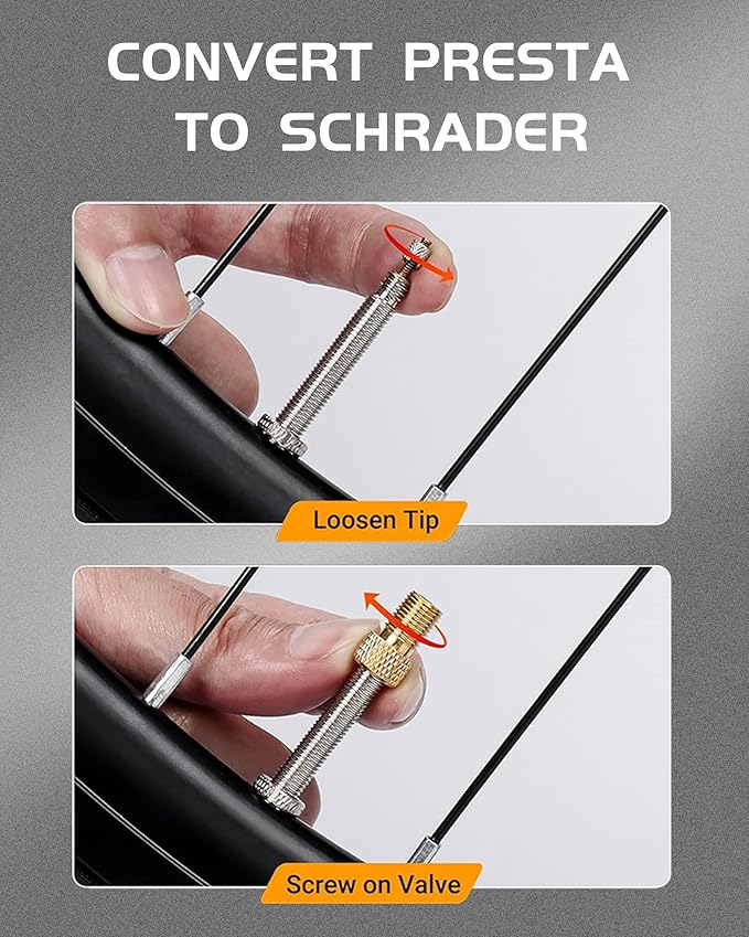 Mini Bike Pump, 150 PSI Portable Bicycle Pump with Gauge, 3X Faster & Auto Stop & Brushless Motor, Electric Bike Tire Pump with Presta and Schrader Valve for Road Bike, MTB, Motorcycle, Ball,etc