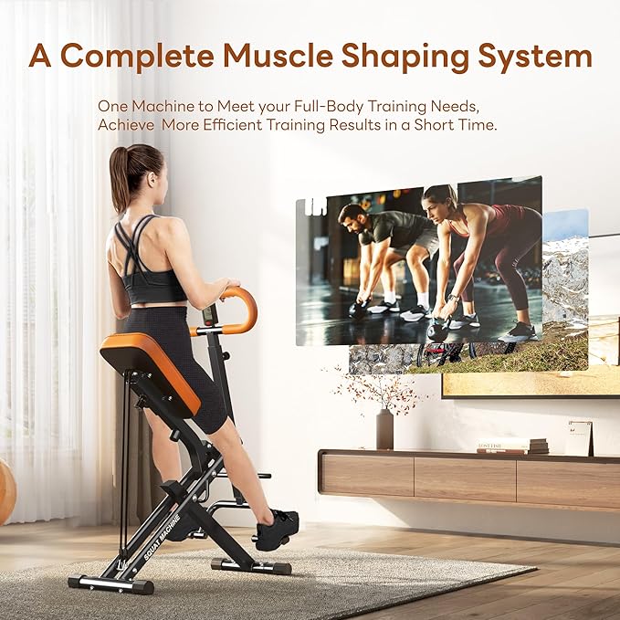 SogesPower Squat Machine for Home Gym, Squat Rowing Machine with Adjustable Resistance and Optional Full Motion, Squat Assist Trainer for Glutes & Legs Workout, Up to 330lbs