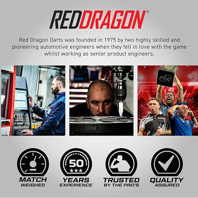 RED DRAGON Razor Edge Black 20g, 22g, 23g, 24g, 26g, 28g Steeltip or 18g Softip Tungsten Darts with Flights and Stems