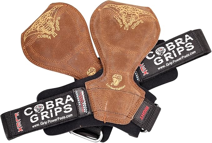 2018 Cobra Grips Flex Model Weight Lifting Gloves Heavy Duty Straps Alternative Power Lifting Hooks for Deadlifts with Padded Wrist Wrap Support Bodybuilding