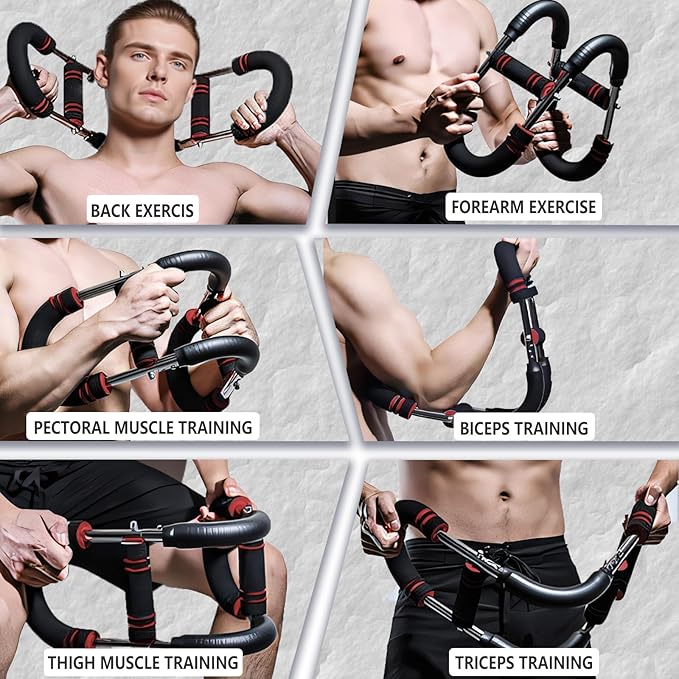 Twister Arm Trainer, Chest Workout Equipment, Three-Level Adjustable Forearm Strengthener at Home, Portable Fitness Exerciser, Gifts for Men Women Dad Bro Husband