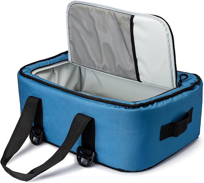 AO Coolers Stow 'n Go Canvas Soft-Sided Cooler, Low Profile and Leak Proof, Insulated for 24-Hour Cold, Ocean Blue, 38-Can