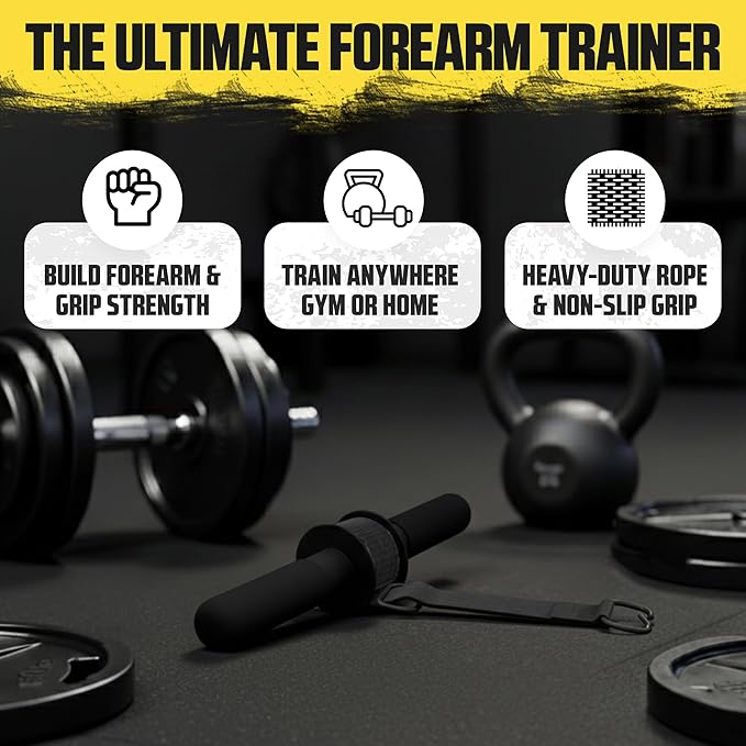 Forearm Strengthener & Hand Grip Strengthener – Wrist Roller, Forearm Exerciser, Forearm Roller, Wrist Trainer for Grip & Arm Workout