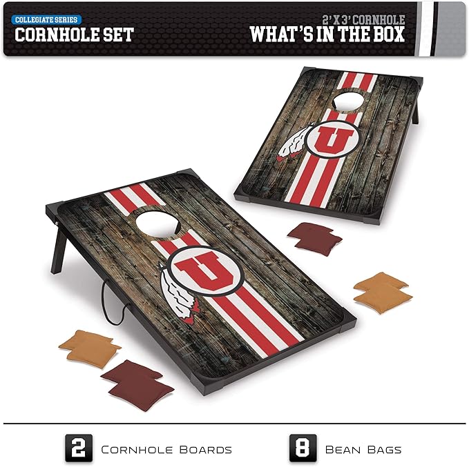 Wild Sports NCAA 2' x 3' MDF Deluxe Cornhole Set - with Corners and Aprons