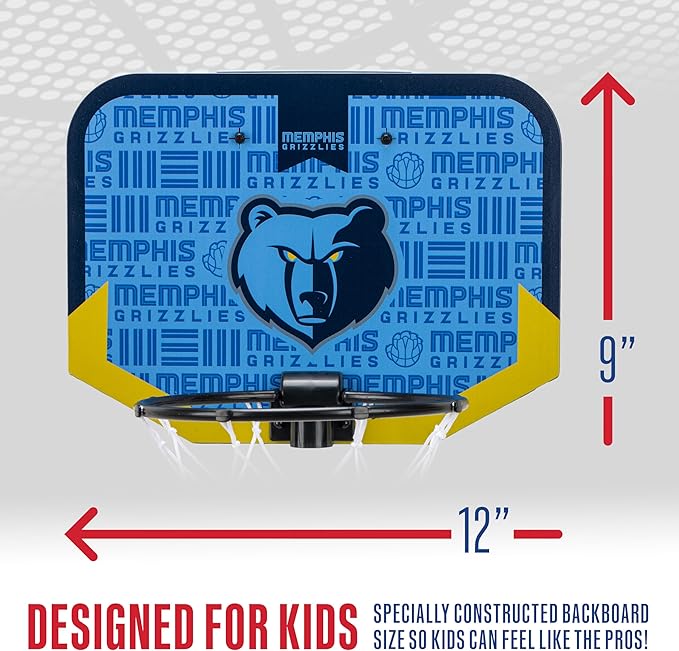 Franklin Sports NBA Team Over The Door Basketball Hoop - Kids Indoor Mini Basketball Hoop with Basketball - NBA Fan Shop Mini Hoop for Bedroom & Office
