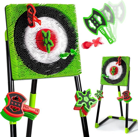 Axe Throwing Target Game for Backyard with 8 Throwing Axes Set,Indoor &Outdoor Activities for Kids,Hunting Games for Family, Birthday Gift for Boys Girl, Carnival Games