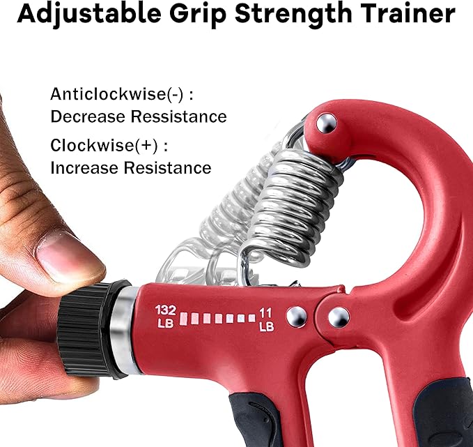 FLYFE Grip Strength Trainer Kit (5 Pack), Forearm Strengthener, Hand Squeezer Adjustable Resistance, Finger Stretcher, Grip Ring, Relief Ball and Finger Exerciser for Men and Women, Injury Recovery