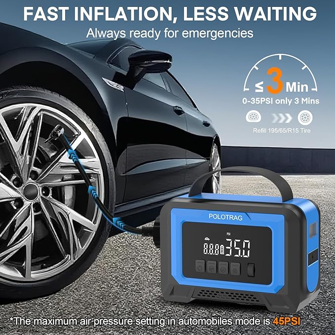 Paddle Board Pump, Tire Inflator Portable Air Compressor - Cordless Air Pump for Inflatables with Auto-Off, Deflate Function, Rechargeable Sup Pump Electric for Car Tires, Paddleboards, Mattress