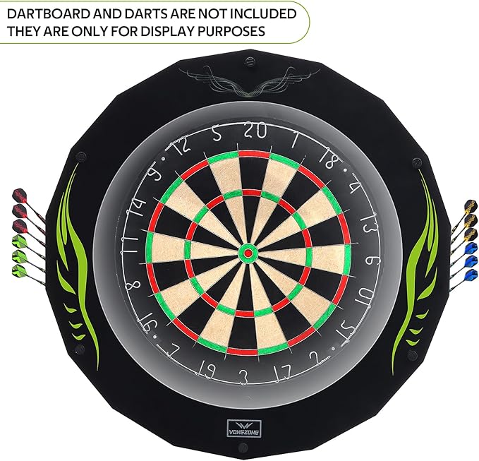 Dartboard Light System LED Best Dart Light, 18-inch Magnetic Dartboard 3 Light Effects, 12 Darts, Professional Dartboards for Adults Easy Installation