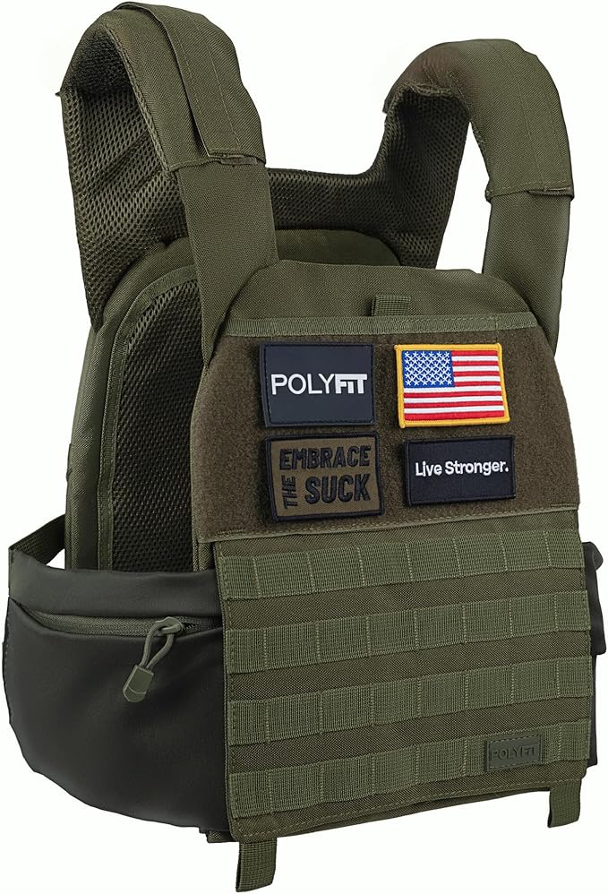 POLYFIT (Fortify) Weighted Vest for Strength and Endurance Training, Rucking, Fitness Workouts, Running, WODs