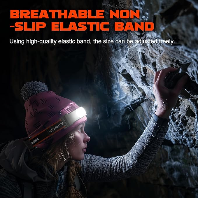 2 Packs Rechargeable Headlamp, 230°Wide-Angle 1000 Lumens Headlamp Flashlight with Red Taillight 3 Light Modes Lightweight LED Head Lamp Adjustable Waterproof Head Light for Running Cycling