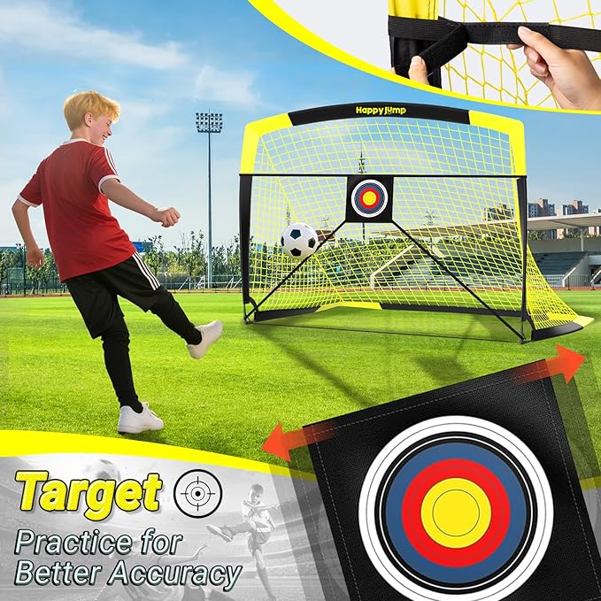 Soccer Goal Pop Up Foldable Soccer Net for Backyard 7x5FT,5x3.6FT,4x3FT,3x2.2FT