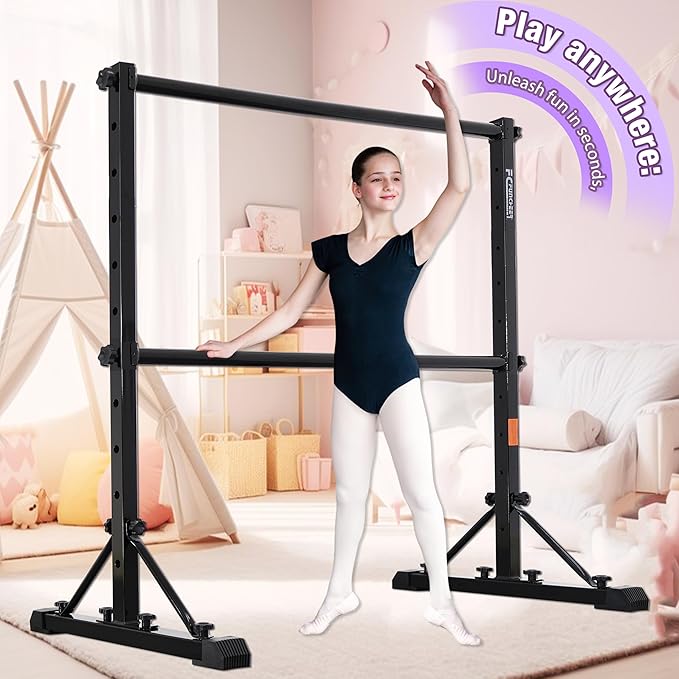 Adjustable Ballet Barre,Portable Dance bar,Fitness Equipment for Dance & Balance Excercise,Super Sturdy for Balance Workout,Weight Limit 250 LBS