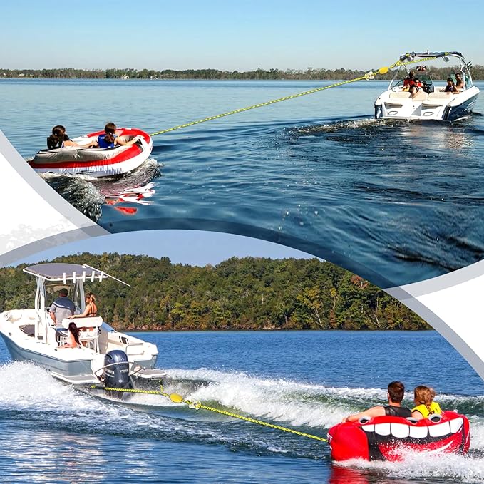 Boat Tow Rope with Stainless Steel, Ropes for Towable Tubes Jet Ski Accessories
