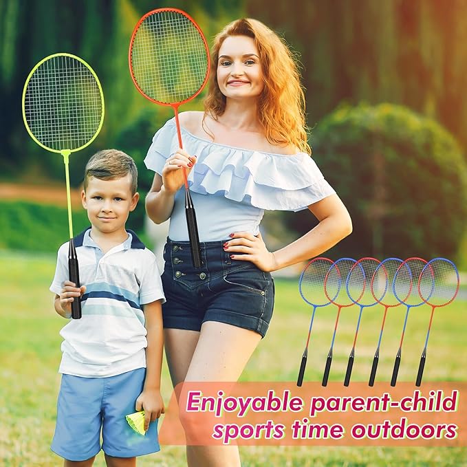 20 Pcs Badminton Rackets Set with 24 Shuttlecocks and 6 Carrying Bags, Sturdy Lightweight Badminton Rackets Racquet for Adults Beginners Indoor Outdoor Backyards
