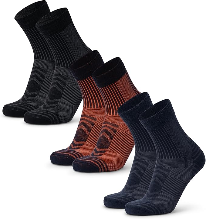 DANISH ENDURANCE Light Hiking Socks, Merino Wool Socks, Anti Blister, Sweat Wicking, Breathable, Men & Women, 3 or 5-Pack
